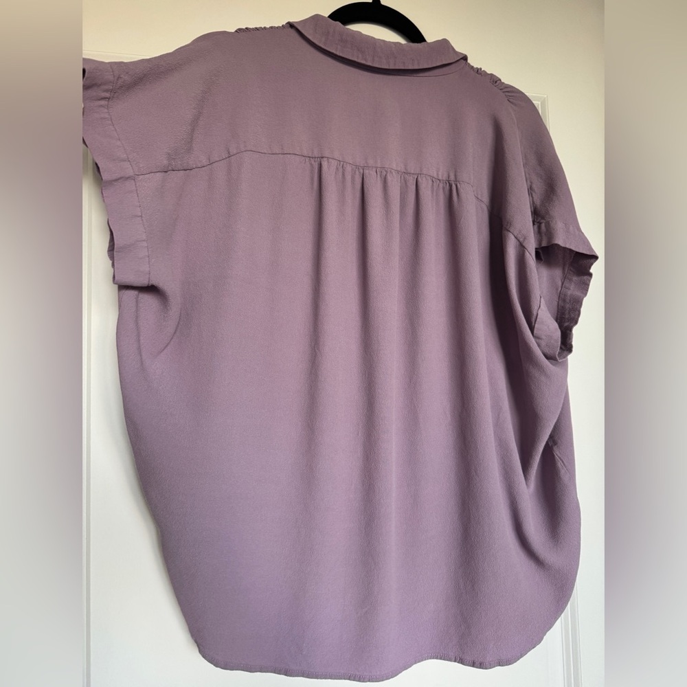 EUC Madewell Lilac Central Drapey Button Down Shirt, Size XL - Picture 5 of 11